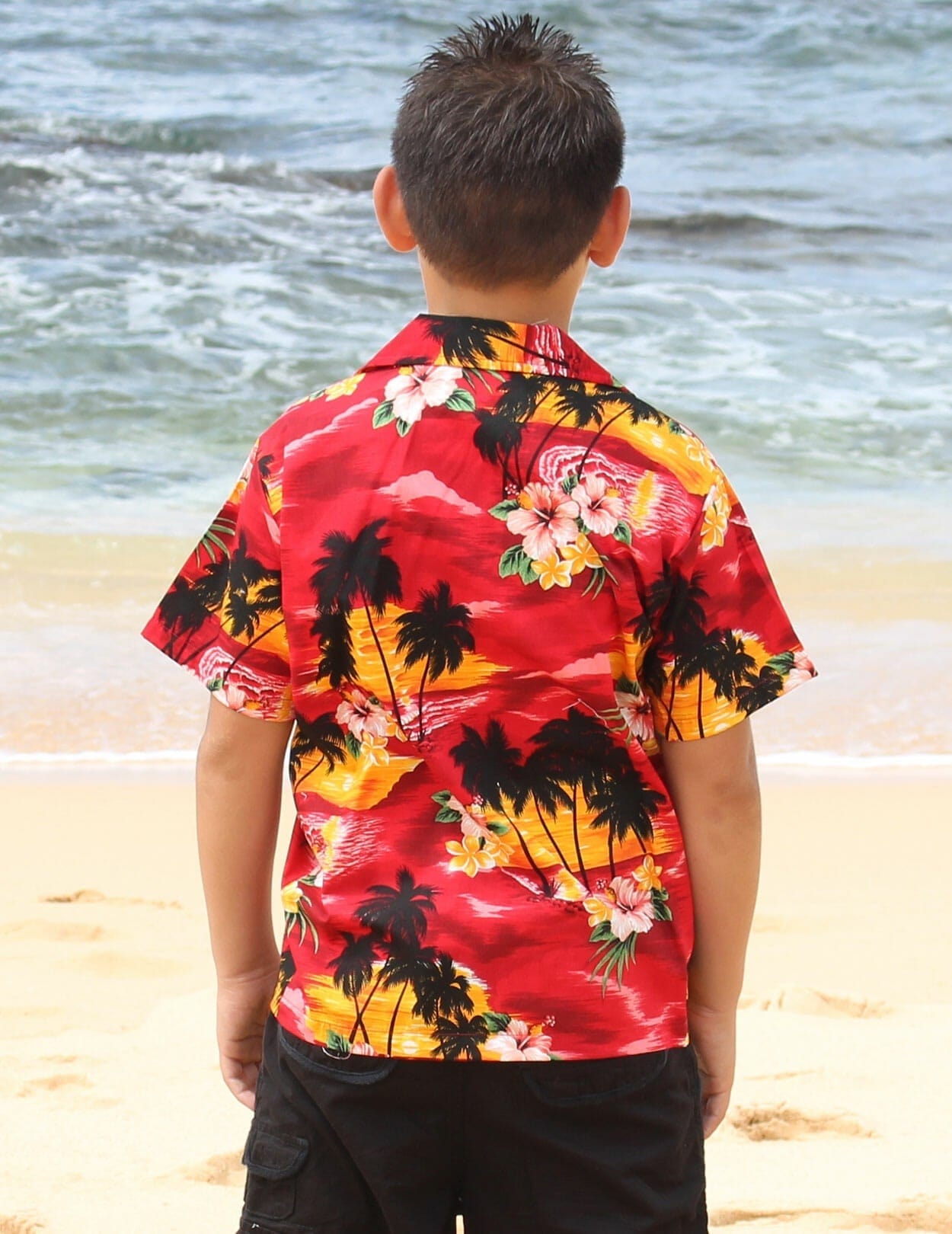 Boys Sunset Cotton Hawaiian Shirt