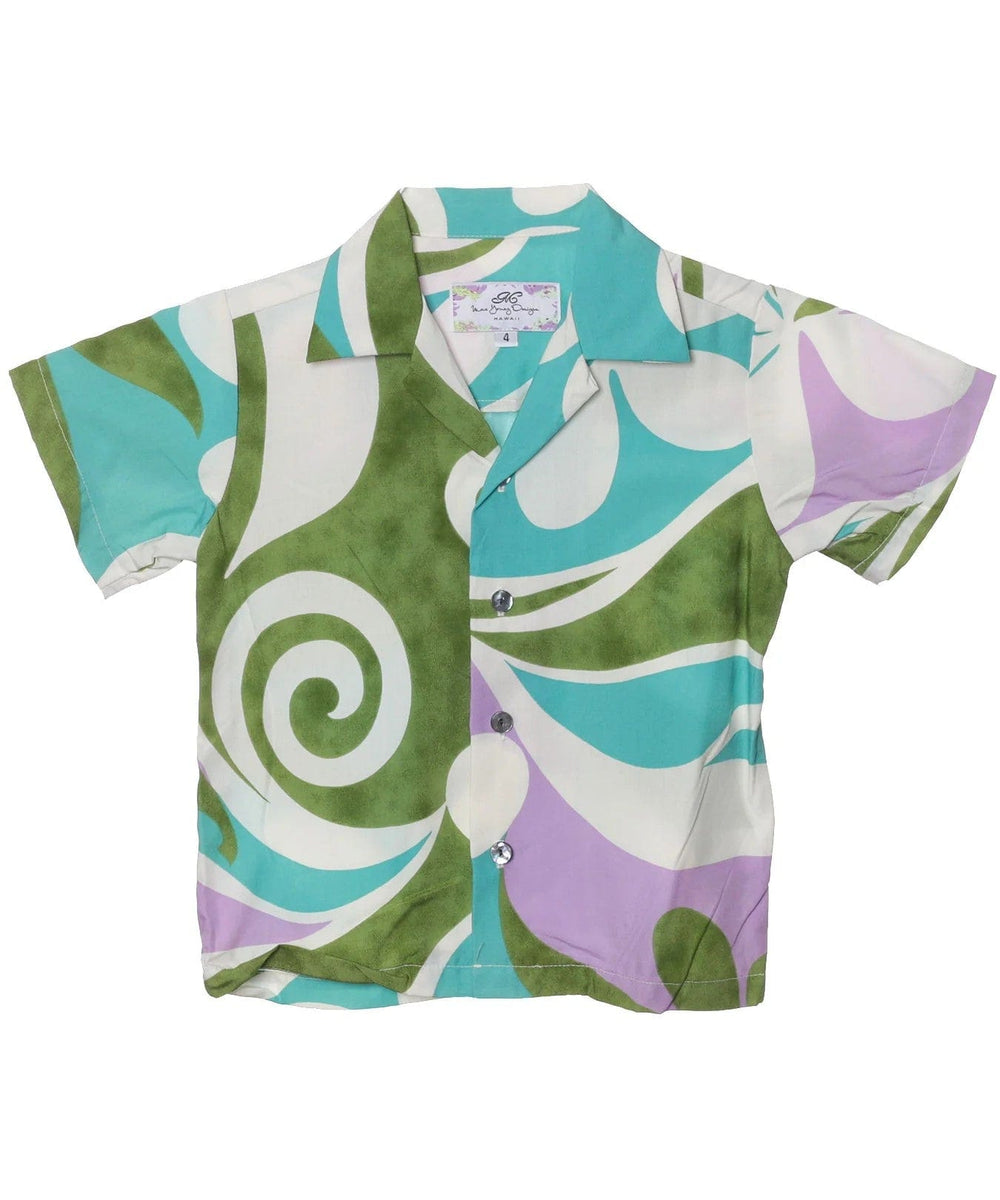 Resort Moonlight Scenic Rayon Aloha Shirt