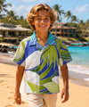 Island Day Boy's Rayon Hawaiian Shirt Blue