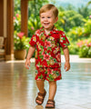Pineapple Toddler 2 Piece Cabana Set Red