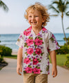 Big Island Boys White Cotton Hawaiian Shirt White