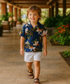 Boys Wainapanapa Rayon Aloha Shirt Navy