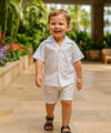 Hibiscus Toddler Boy's Shirt and Shorts Set White