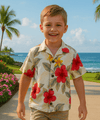 Ula Ula Cream Rayon Boys Hawaiian Shirt Cream