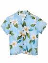 Light Blue Plumeria Cotton Boy Aloha Shirt