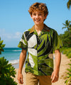 Island Cruser Boy's Rayon Hawaiian Shirt Black