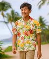 Kimo Boys Rayon Aloha Shirt White