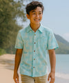 Button-Up Dress Cotton Boy's Aloha Shirt Blue