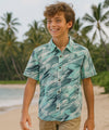 Surf is UP Button-Up Waimea Boys Shirt Green