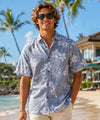 Aloha Button Up Dress Hawaiian Ukuleles Shirt Navy