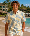 Aloha Button Up Dress Hawaiian Ukuleles Shirt Yellow