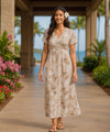 Pullover Caftan Polycotton Dress Beige One size