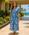 Pullover Caftan Polycotton Dress Sky Blue One size