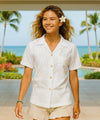 Bamboo Camp Rayon Hawaiian Blouse White