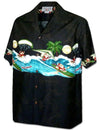 Santa Surfing Short Sleeves Hawaiian Aloha Shirt
