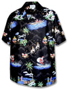 Men's Hawaiian Christmas Shirt Surfing Santa
