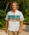 Short Sleeves Santa at the Beach Hawaiian Shirt White