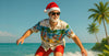 Christmas Aloha Shirts | Santa Surfing | Hawaiian Aloha Shirts