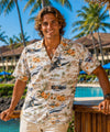 Classic Aloha Military Hawaiian Cotton Rayon Shirt Khaki