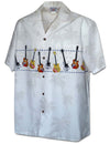Cool Guitars Short Sleeves Border Aloha Shirt