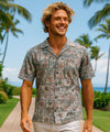 Short Sleeves Outrigger Tapa Aloha Shirt Red