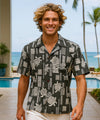 Honu Cotton Men's Aloha Shirt Black