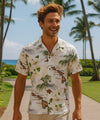 Island Palms Men's Cotton Aloha Shirt White