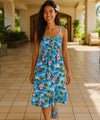 Tube-Top Midi Hookipa Hibiscus Dress Blue One Size Fits Most XS-XL