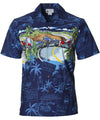 Short Sleeves Custom Chopper Border Aloha Shirt