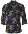 3/4 Sleeves Cotton Dragon Men's Hawaiian Shirt Men's Long Sleeves Shirt