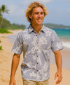 Aloha Button Up Dress Hawaiian Ukuleles Shirt Navy
