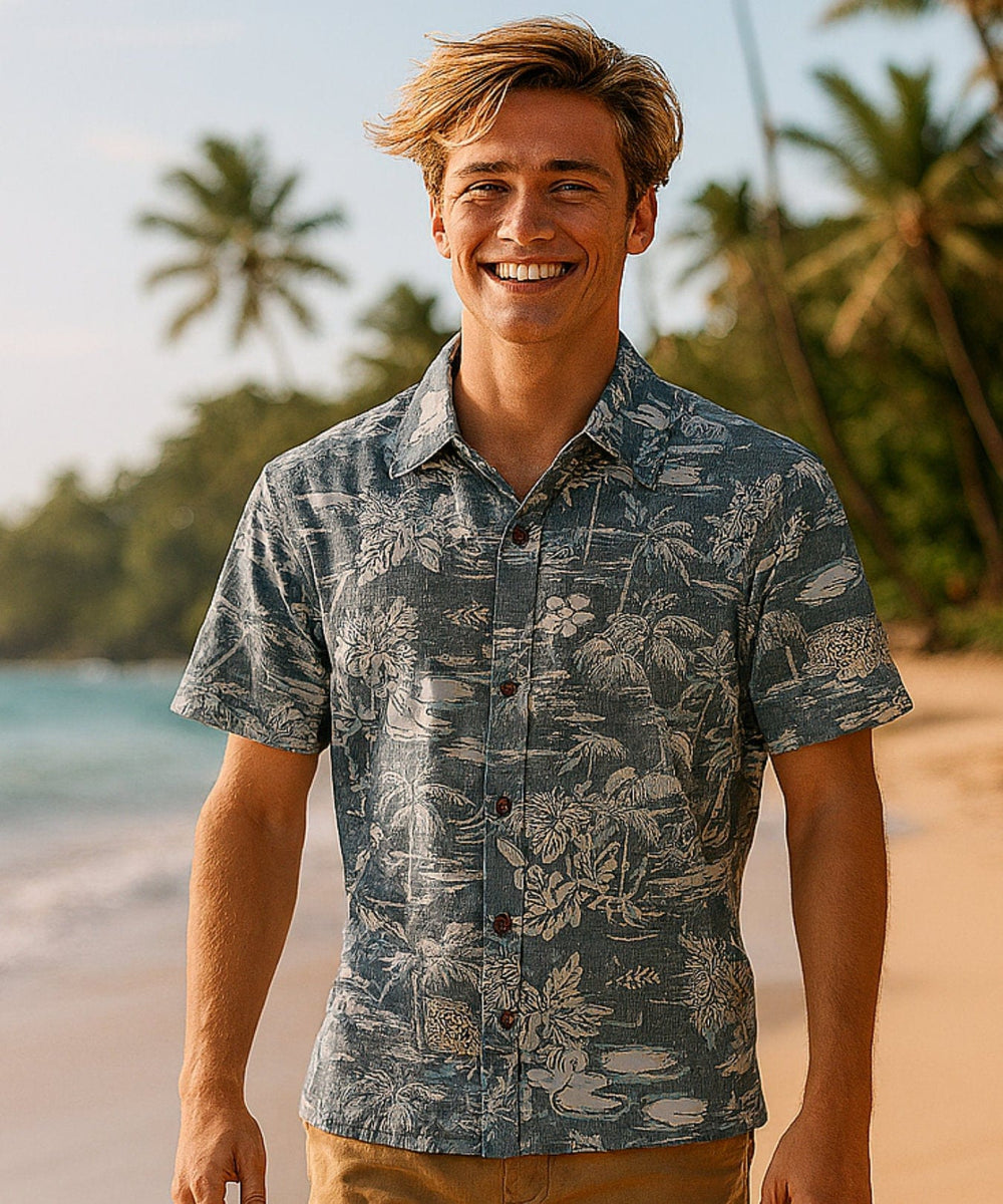 Love Shack Button-Up Dress Hawaiian Shirt | Aloha Shirts Club Red / S Love Shack Button-Up Dress Hawaiian Shirt | Aloha Shirts Club Red / S