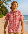 Love Shack Button-Up Dress Hawaiian Shirt Red