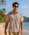 Tapa Hawaiian Honu Fit Aloha Dress Shirt Red