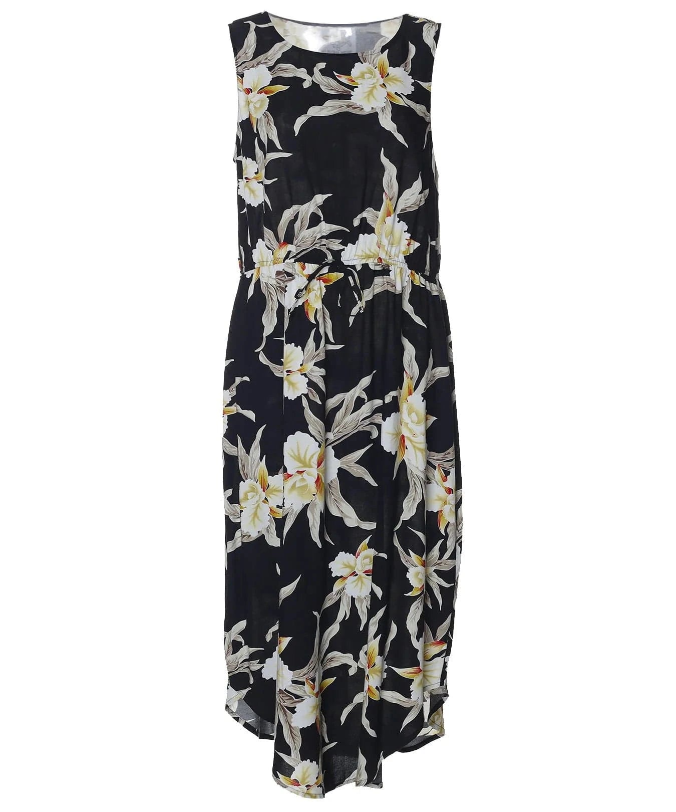 Easy pullover style Orchids Hawaiian Dress