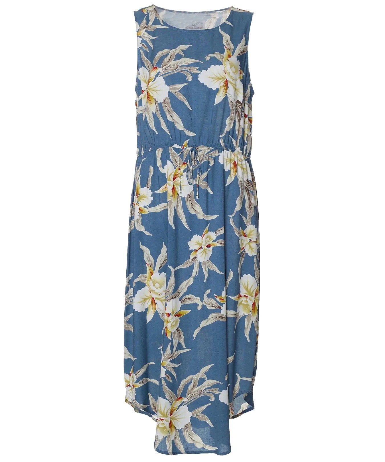 Easy pullover style Orchids Hawaiian Dress