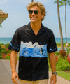 Marlin Cotton Men's Border Aloha Shirt Black
