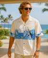 Marlin Cotton Men's Border Aloha Shirt White