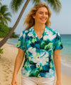 Makawao Women Hawaiian Shirt Ocean Blue