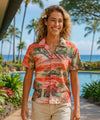 Hawaiian Hana Hou Rayon Shirt for Women Orange