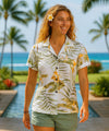 Women Hawaiian Shirt Napili White White