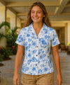 Haku Laape Fitted Women Aloha Shirt White