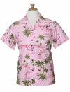 Flamingo Ohana Women Camp Aloha Shirt
