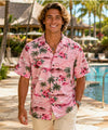 Flamingos Cotton Hawaiian Shirts Pink