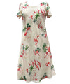 Short Flamingos Hawaiian Dress with Cap Sleeves