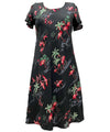 Short Flamingos Hawaiian Dress with Cap Sleeves