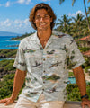 Fleet of the Pacific Men's Aloha Shirt Khaki