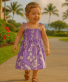 Plumeria Smock Tube Top Girls Dress Purple