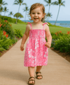 Roselani Hawaiian Smock Tube Top Dress Pink
