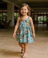 Flirty Girls Cotton Pineapples Sundress Light Blue